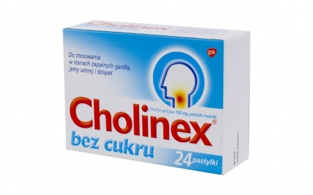 Cholinex bez cukru, 24 pastylki do ssania
