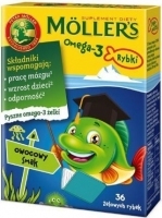 Moller's Omega-3 Rybki owocowy smak żelki 36 sztuk