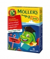 Mollers Omega-3 Rybki malinowe 36 żelek