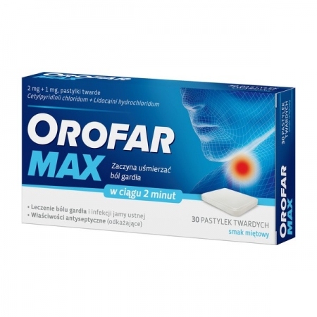 Orofar MAX 2mg+1mg, 30 pastylek do ssania