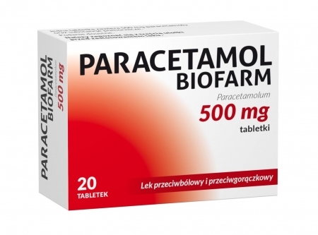 Paracetamol 500 mg 20 tabletek BIOFARM