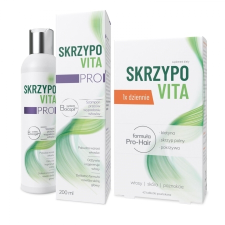 Skrzypovita PRO Szampon przeciw wypadaniu włosów 200ml + Skrzypovita 1x dziennie 42 tabletki