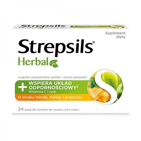 Strepsils Herbal Miód+melisa+propolis 24 pastylki